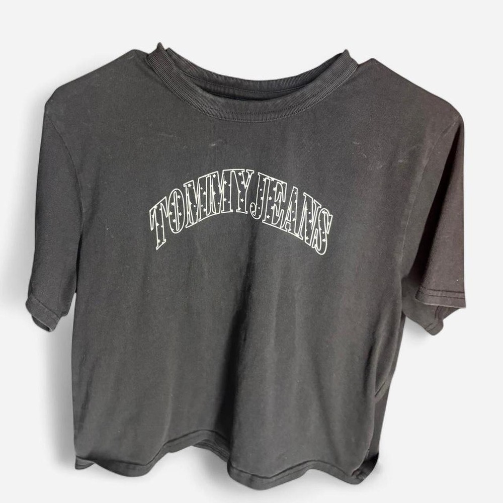 Tommy Jeans Womens Black Stardust Varsity Tshirt M